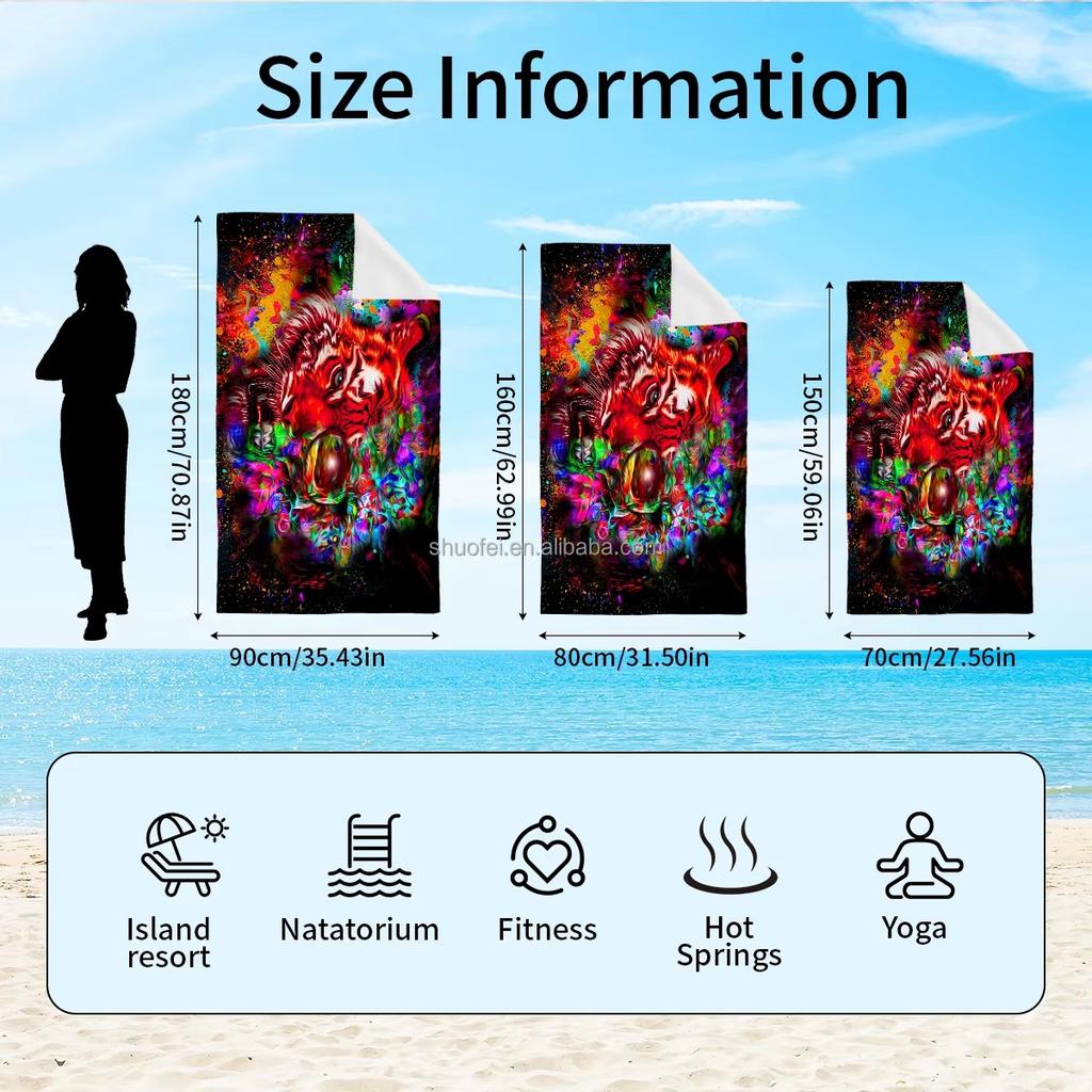 Exquisite Creative Tiger Pattern Beach Towel | Multi-functional Decorative Throw for Festivals, Home Decor & Boutique Retailers