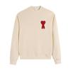 Unisex Crew Neck Sweatshirt Multi Colors with Heart & A Embroidery Casual Pullover for Men Women
