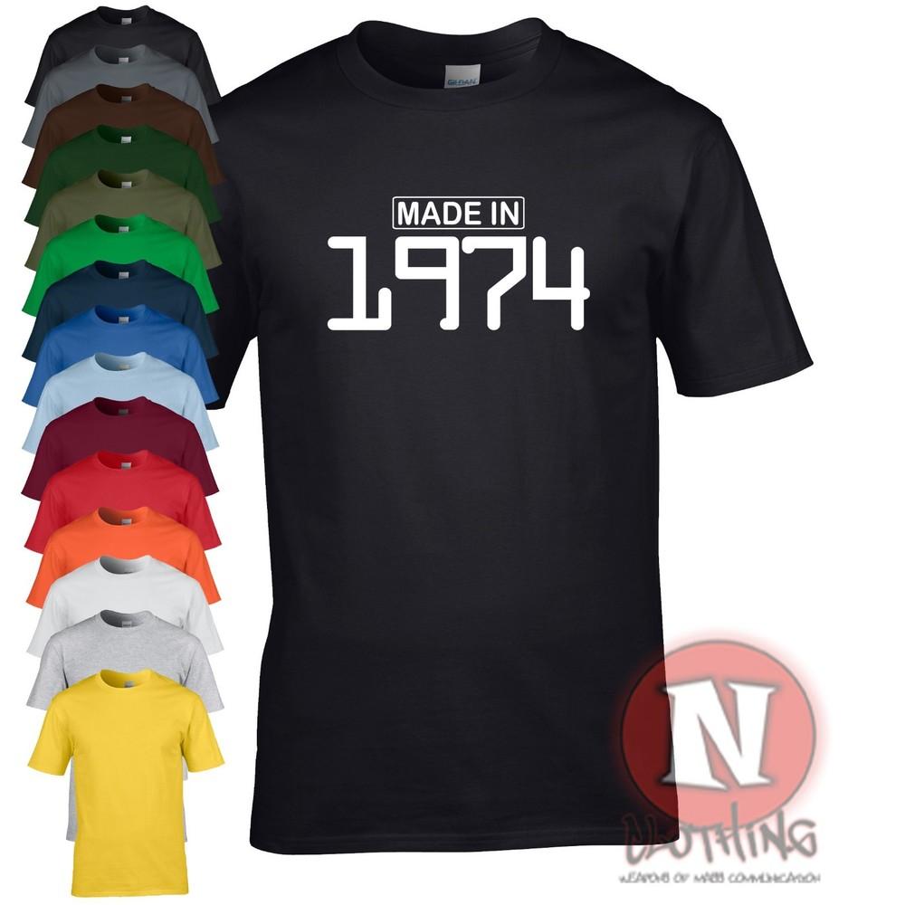 Made in 1974 t-shirt birthday celebration funny retro present gift Teeshirt