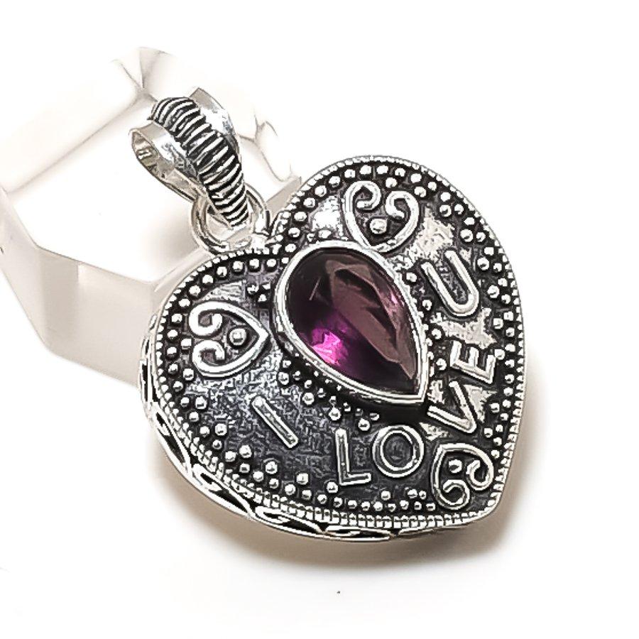 

Natural Amethyst Gemstone 925 Sterling Silver Jewelry Pendant 1.46 ETC-13934