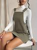Women's Corduroy Casual Adjustable Button Strap Dress