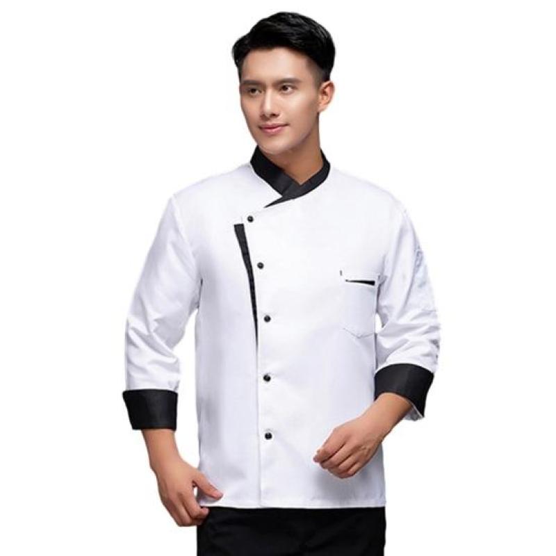 

Осенне-зимняя рубашка шеф-повара с длинным рукавом, свободный воротник-стойка, атласная, однобортный, с карманами, однотонная, дышащая, мягкая, унисекс, рубашка для кухонного повара, пекарня 3XL белый