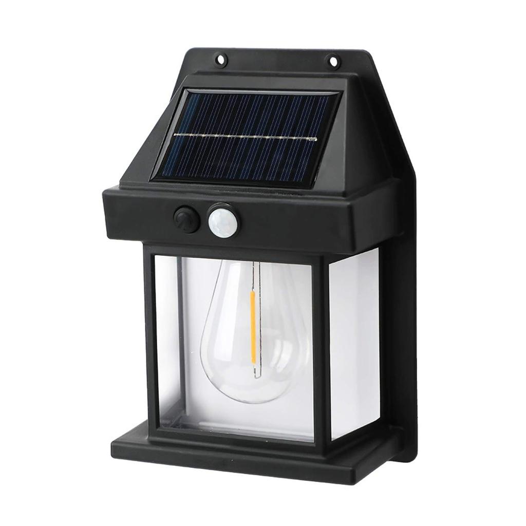 Solar Tungsten Wall Lamp Waterproof Motion Sensor 3 Modes Outdoor LED Light for Patio Courtyard Porch Barn Garage Garden