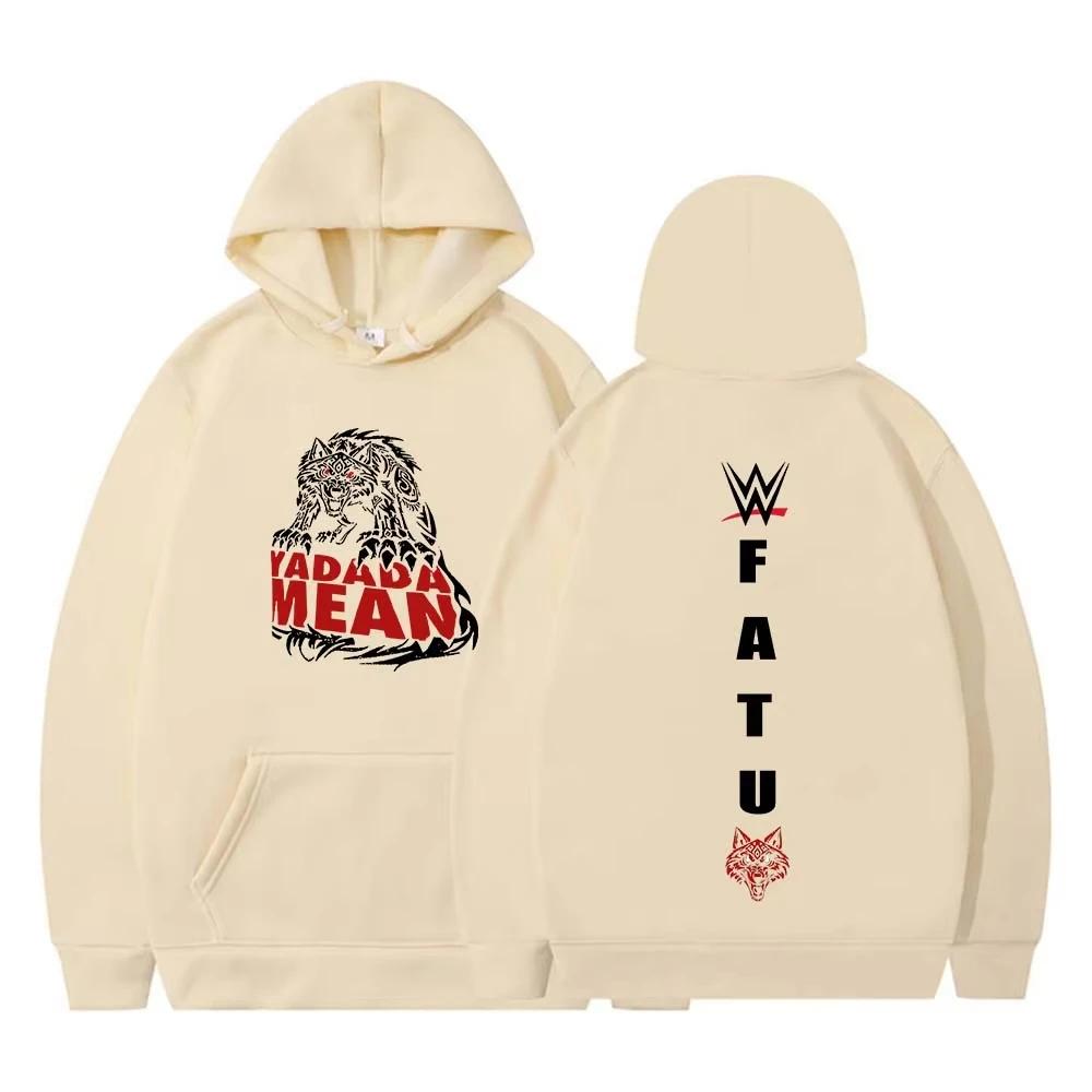2025 Jacob Fatu Tribal Wolf Yadada Mean Hoodie Jacob Fatu Hoodies Herren Damen Langarm Streetwear Hip Hop Sweatshirt Y2K Kleidung