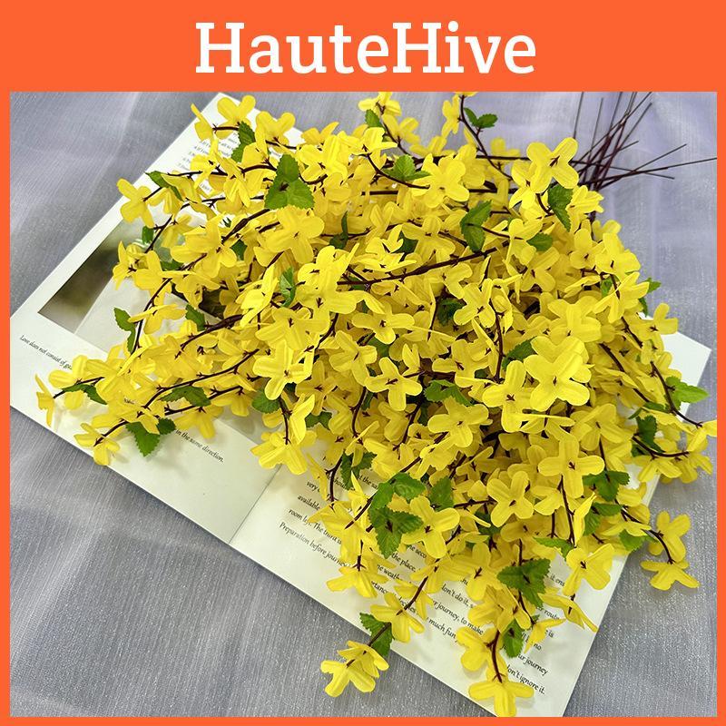 Winter Jasmine Fake Flower Bridal Arrangement With Durable Plastic Material For Wedding Venue And Photography Props