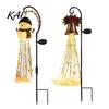 Family Gathering Backyard Ambiance Solar Powered Christmas Garden Light, Outdoor Metal Stake Holiday Landscape Path Decorations Star Snowflake