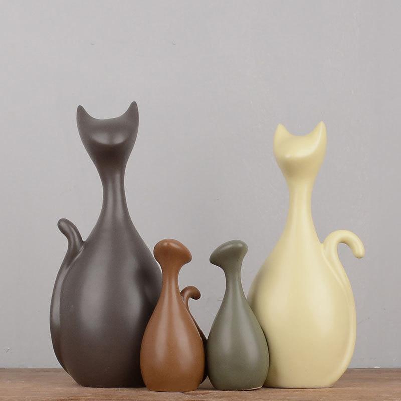 Nordic Deer Elephant Cat Rabbit Swan Ceramic Animals Ornaments Cabinet Store Bar Figurines Home Office Decoration Modern Crafts