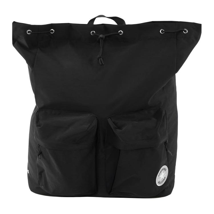 Converse Drawstring Versatile Simple Nylon Backpack Unisex Backpack Black UA5748-023 Black
