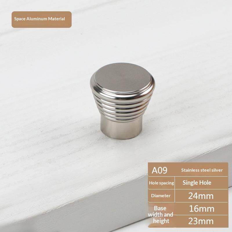 Home Decoration Silver Aluminum Single Hole Handle Modern Wardrobe Drawer Round Knob Kitchen Cabinet Furniture Small Door Handle
