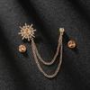 Rhinestone Men Brooch Tassel Chain Suit Collar Pin Fashion Suit Lapel Pin  Collar Decoration