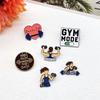 Creative Sports Fitness Around Girls Anti-dumbbell Design Alloy Enamel Brooch Exquisite Fashion Badge Pin Jewelry Accessories