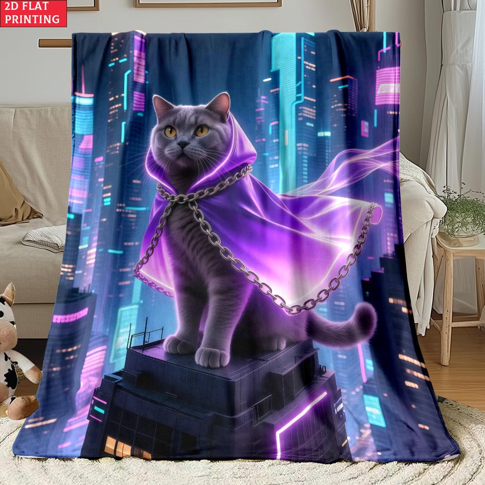 Animal Flannel Thin Blanket Custom Blanket Picnic Bed Sofa Blankets Family Bedroom Children's Room Napping Blankets Fluffy