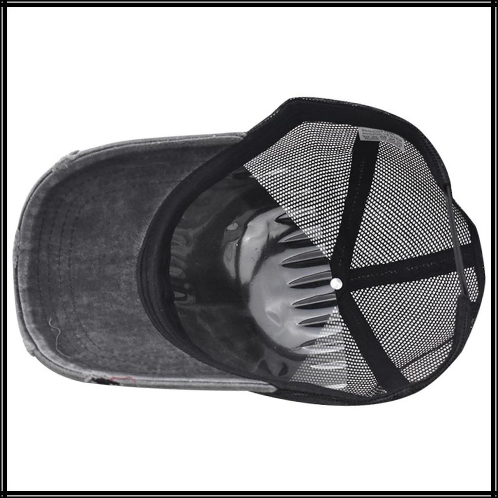 Baseball English CZA423 [White Fang] Hat, Cap, Cap, Breathable, Mesh, Letters, Stylish, Simple, Men's, Women's, (Gray)