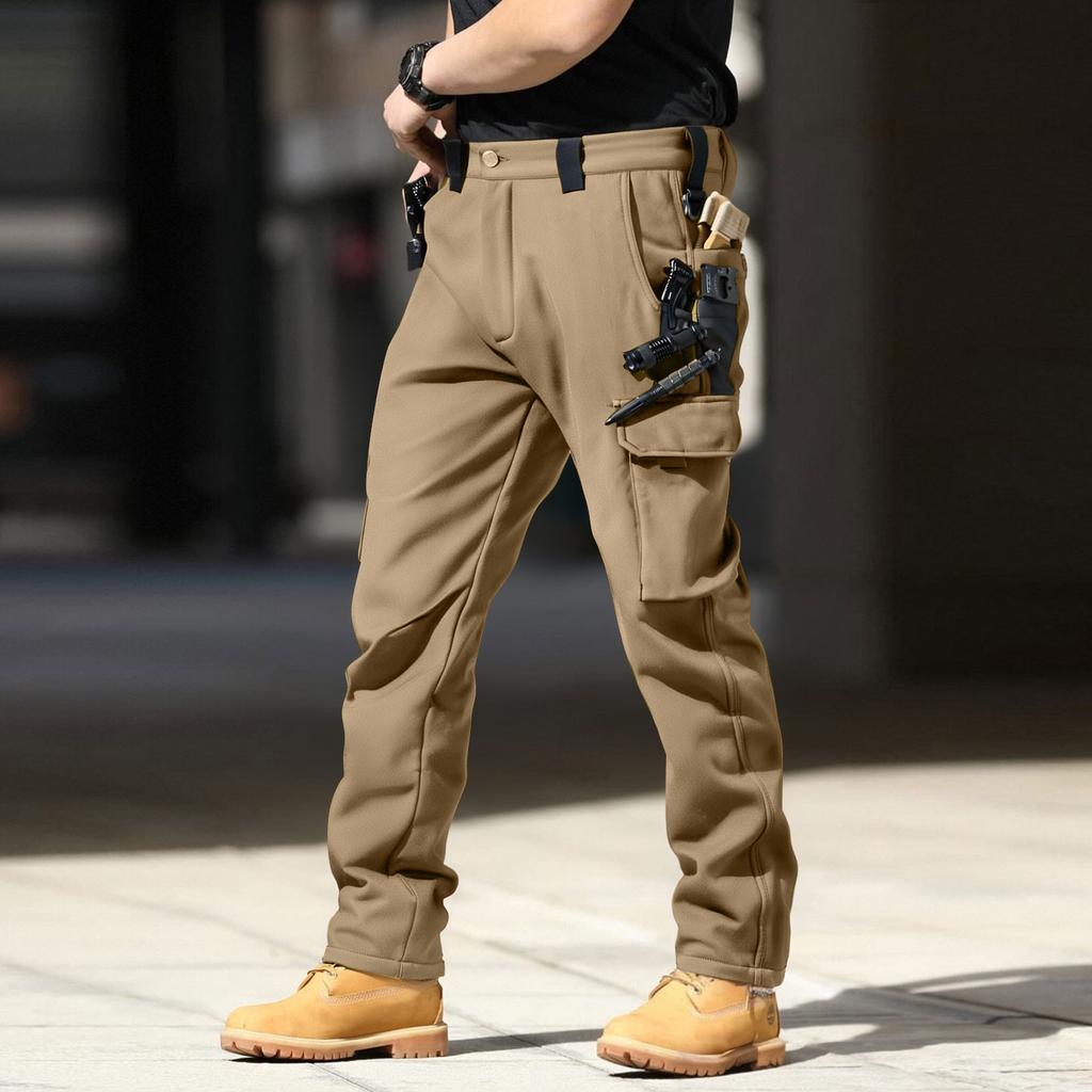 Herr Vattentäta Ripstop Cargobyxor - Fickor med dragkedja, Kraftiga För Utomhusvandring, Camping, Arbete