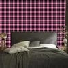 Pink Plaid Wallpaper, Purple, Powder Pink and Black, 50x1000