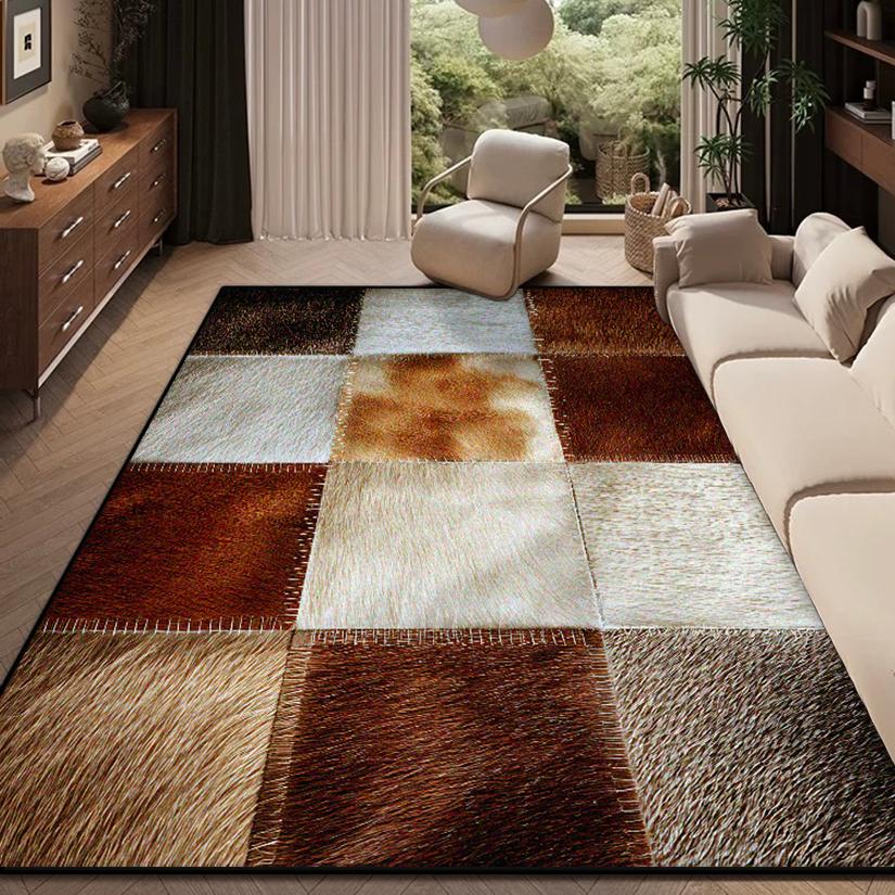 Tappeto Soggiorno Retrò Americano Decorazione Geometrica Tavoli Casa Sedia Tappeto Antiscivolo Camera da Letto Comodino Morbido Lavabile Tappetini per Pavimento