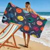Buntes Smiley-Gesichter Muster Strandtuch schnelltrocknend für Reise Outdoor-Sport Joggen Strand und Schwimmen