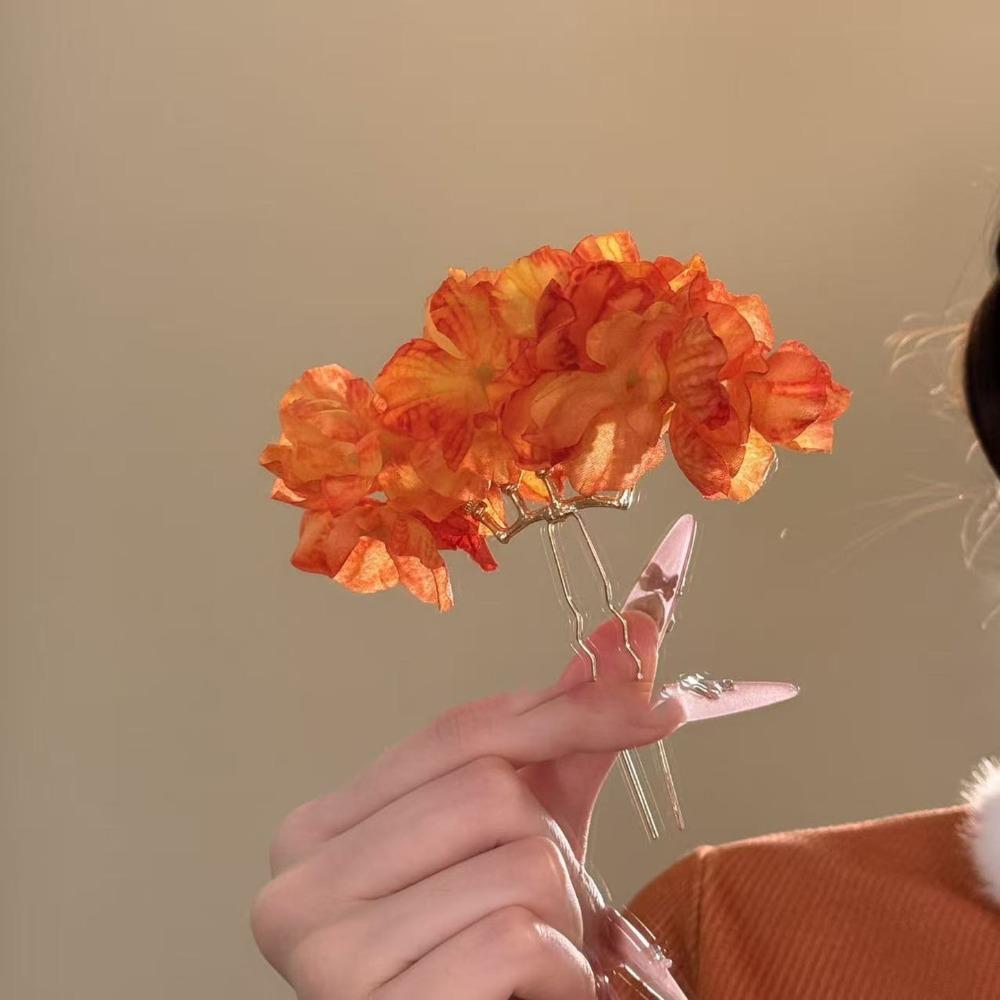 Sweet Flower Hair Stick Bohemian Bride Hair Accessories Chinese Style Side Clip  Bridesmaid