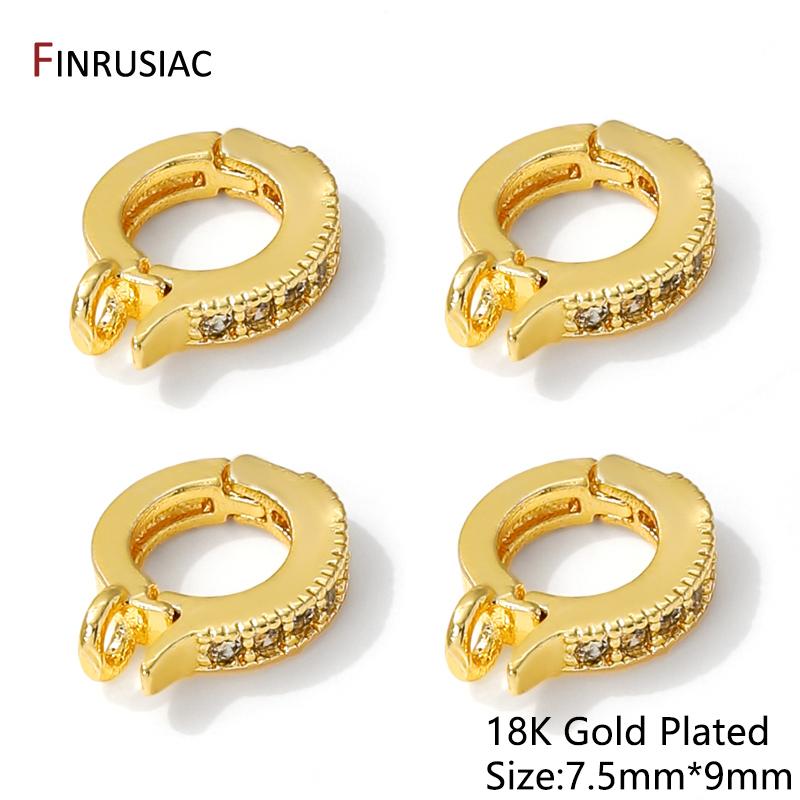 14/18K Gold Plated Brass Pendant Bail Clasps,Inlaid Zircon Pendant Bail Connector For DIY Bracelet Necklace Making Accessories