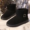 Buckle Decor Women's Platform Snow Boots 2025 Winter Non Slip Warm Plush Ankle Boots Women Comfort Slip On Cotton Shoes Woman