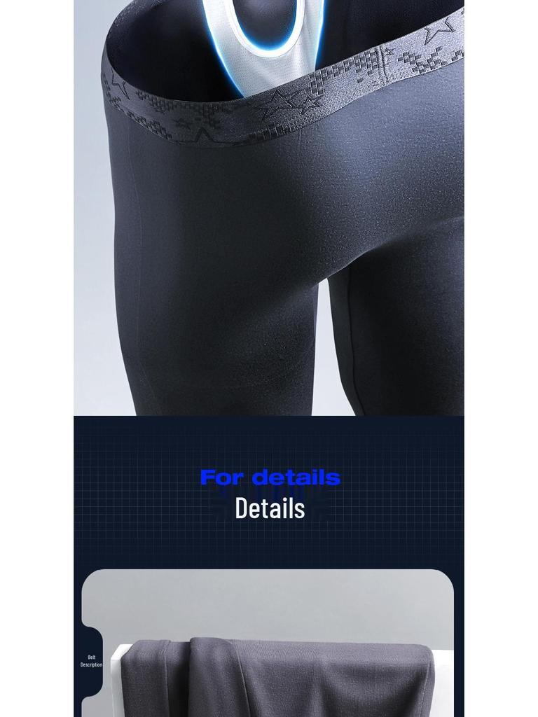 Leggings de toamnă antibacterieni tip glonț pentru bărbați cu căldură în zona inghinală interioară