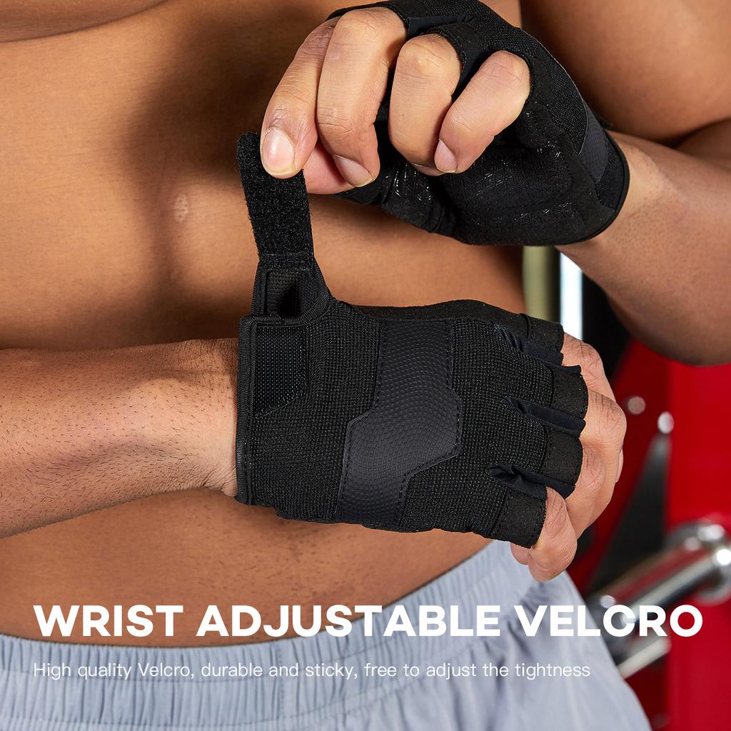 1 Paar Halbfinger-Radhandschuhe, Arbeitshandschuhe mit hoher Fingerfertigkeit für Männer und Frauen, Ausgezeichneter Grip für Mehrzweckanwendung