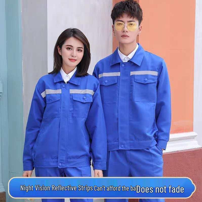 Unisex Workwear Set: Long Sleeve, Reflective, Wear & Dirt-Resistant for Spring/Autumn - Ideal for Auto Repair