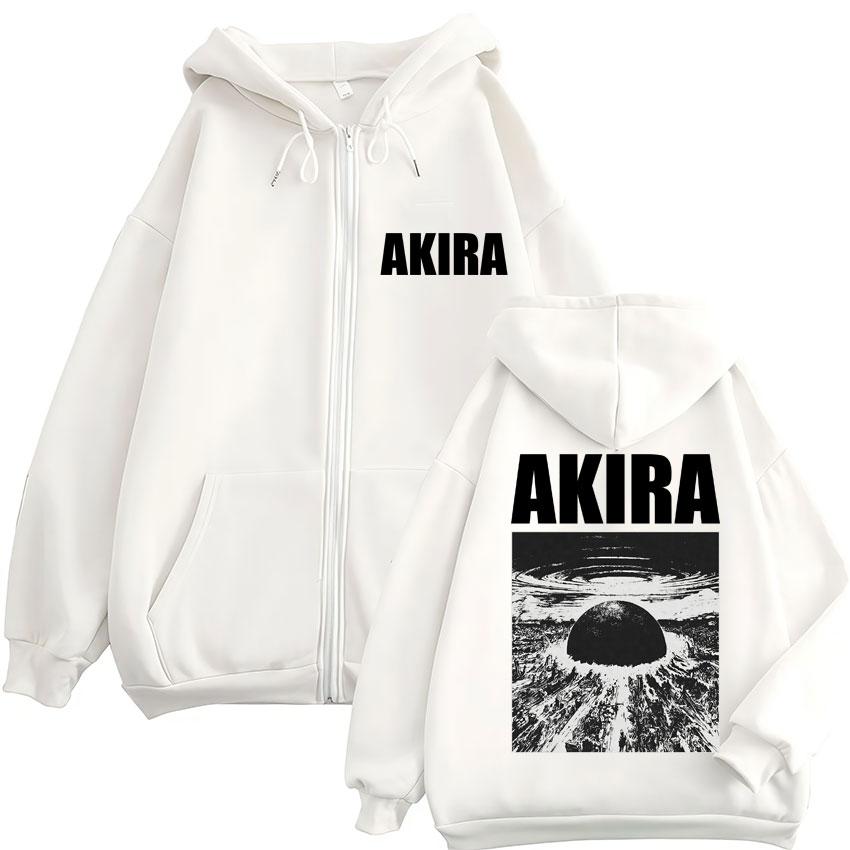 Japanese Anime New Tokyo Akira Zipper Hoodies Movie Science Fiction Masataro Kaneda Tracksuit Men's Loose Fleece Popular