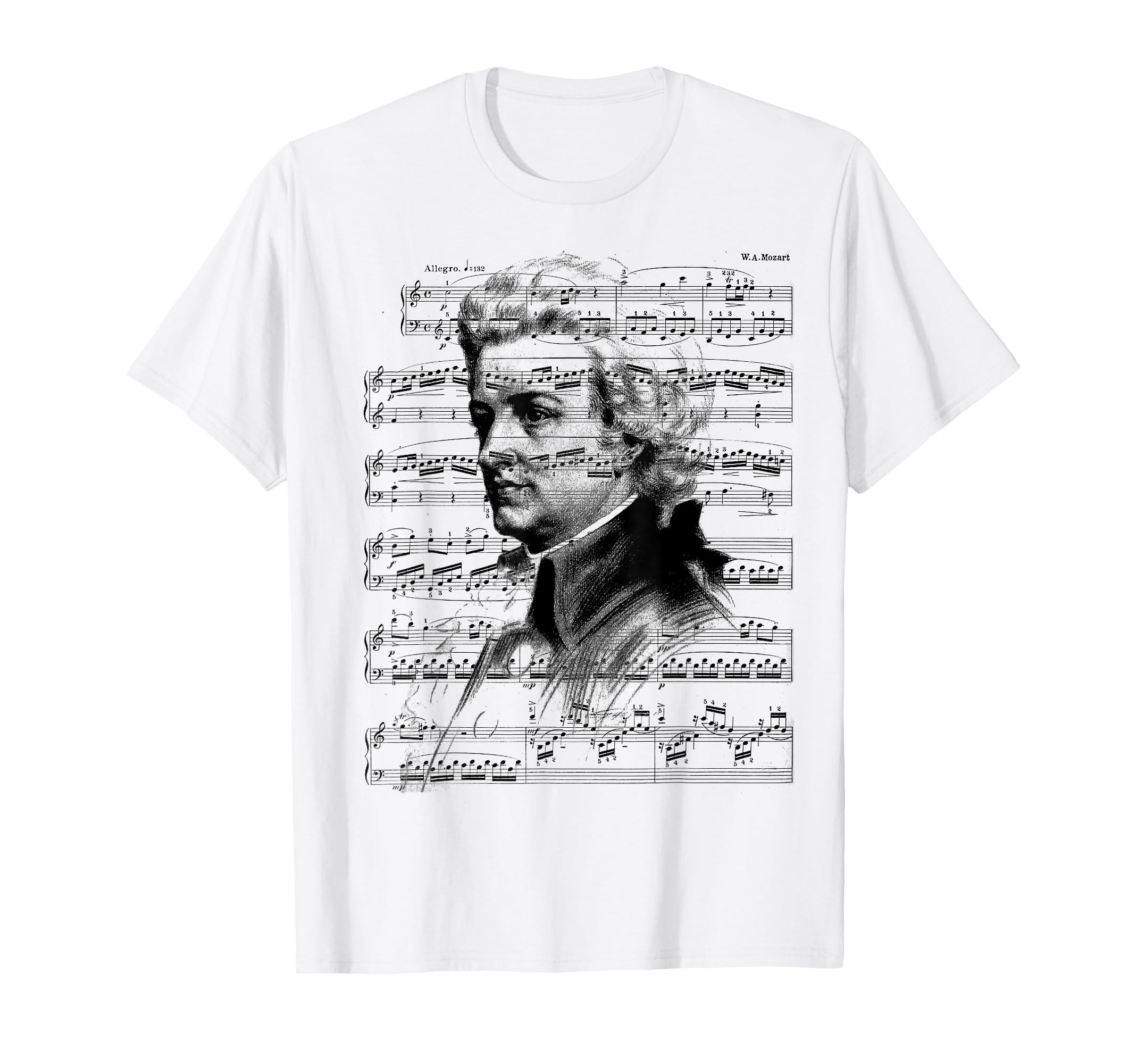 

Wolfgang Amadeus Mozart Composer Pianist Mozart Sheet Music T-Shirt