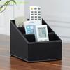 PU Leather Remote Control Holder Desktop Organizer Storage Box For TV Guide Mail Phone Office Sorting Lattice Cosmetic Pens Rack