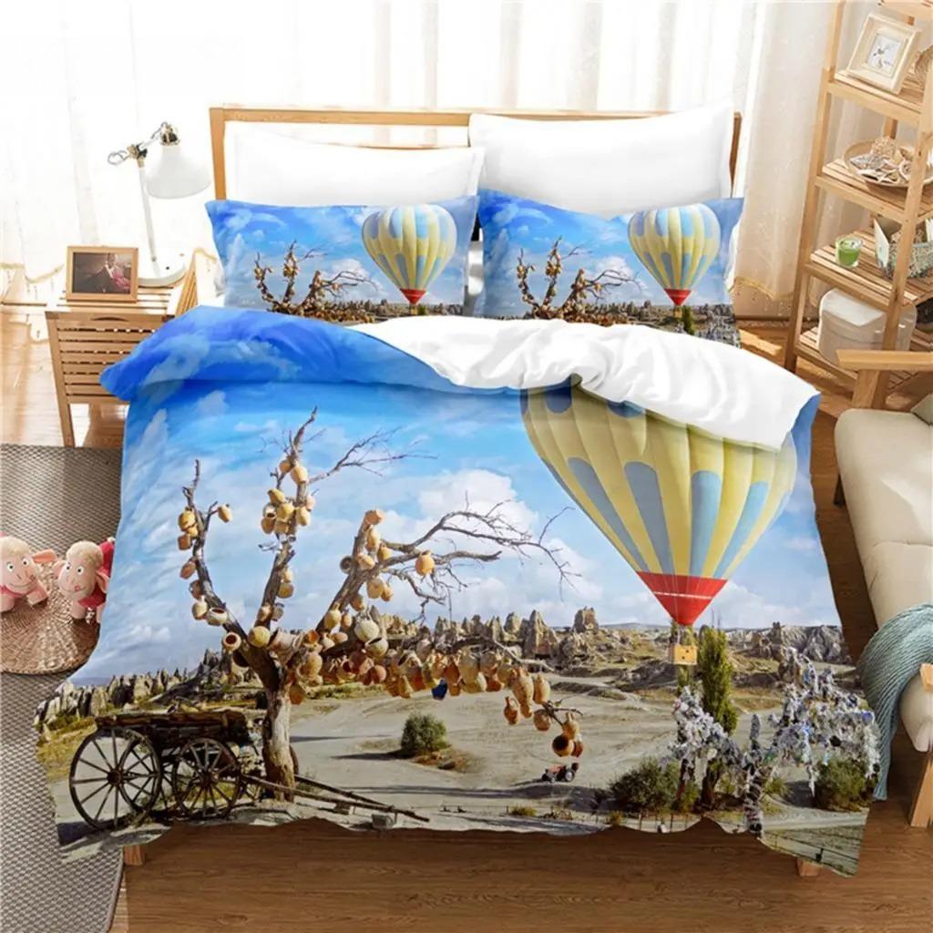 Hot Air Balloon Bedding Set Duvet Cover Set 3d Bedding Digital Printing Bed Linen Queen Size Bedding Set Fashion Design