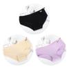 3Pcs/Set Women Cotton Briefs Solid Color Panties Comfortable Mid Rise Underpants Breathable Daily Girls Underwear