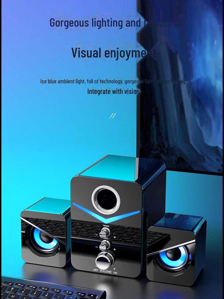 Saida Multimedia Bluetooth Wired Desktop Speaker with Subwoofer