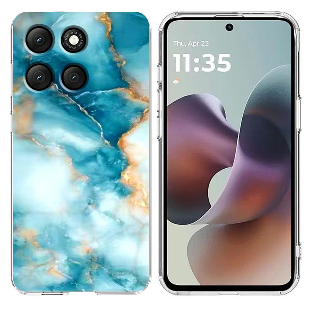 Pro Motorola Moto G56 5G Pouzdro Mramorový Vzor Potisk Měkký TPU Kryt na Telefon