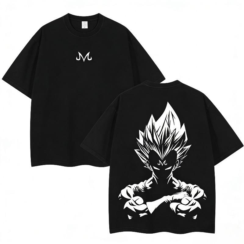Zomer Dragon Ball Z T-shirt Unisex Majin Vegeta Grafisch Korte Mouw Oversized Streetwear Losse Pasvorm Japanse Anime Fan Tee