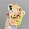 KEYSION Cartoon Cute Plush Embroidery Case for Redmi Note 11 Pro 5G 11S with Lanyard Silicone Shockproof Phone Cover for Redmi Note 12 Pro 4G