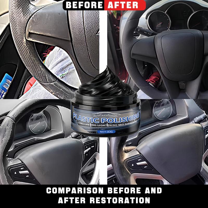 Plastic Refurbishing Wax - Instant Scratch Repair and Tire Brightener for Cars, Bikes, and Motorcycles - Durable Gloss Restorer