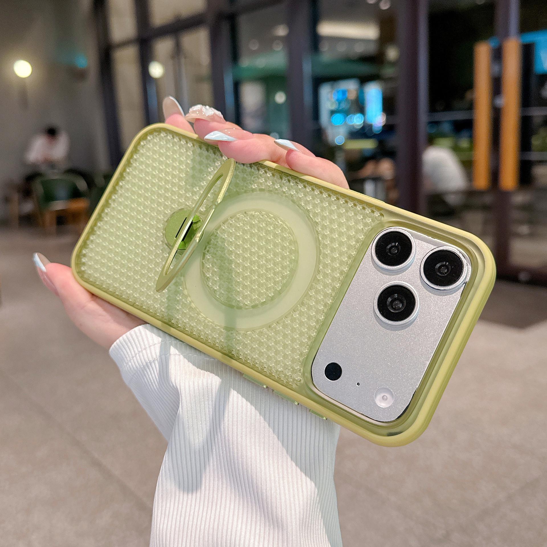 

iPhone 17 Pro Max Rotating Magnetic Phone Case with Cooling Mesh & Lens Film 14 зелёный