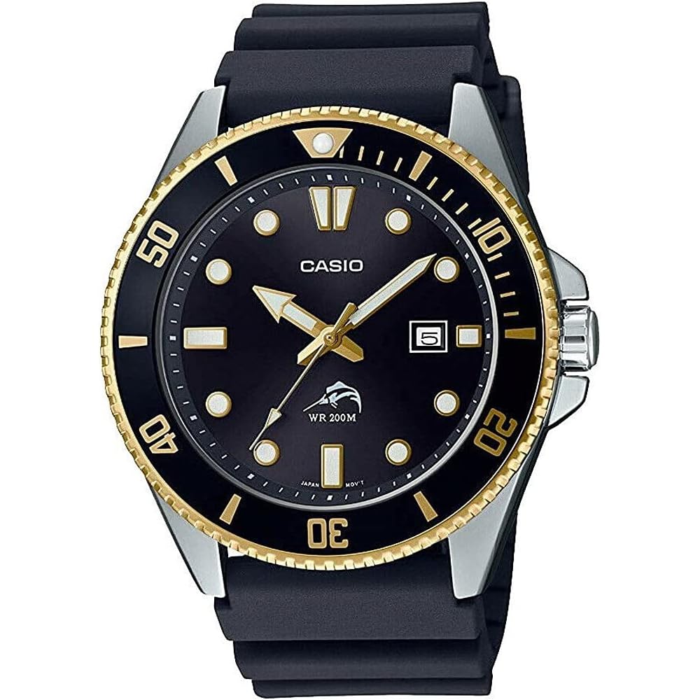 [Casio] CASIO Diver s Watch MDV-106 Series Men s Overseas Model (Black x Gold MDV-106G-1AV) [Parallel Import]