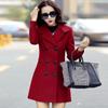 Women Wool Double Breasted Coat Elegant Long Sleeve Work  Fashion Jacket