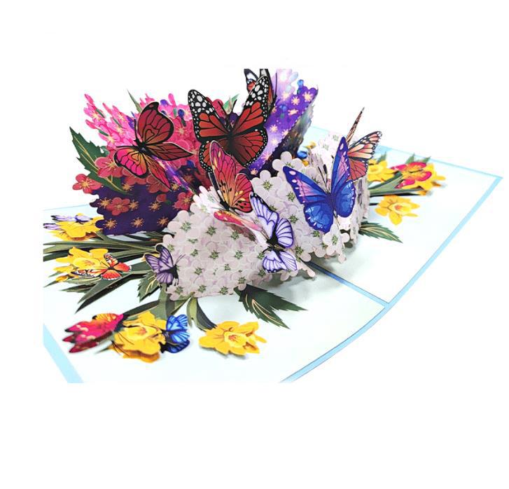 Creative Color Printing 3D Butterfly Greeting Card Fragrance Butterfly Cards 3d Popup Greeting Card Luxury Holiday Greeting Card