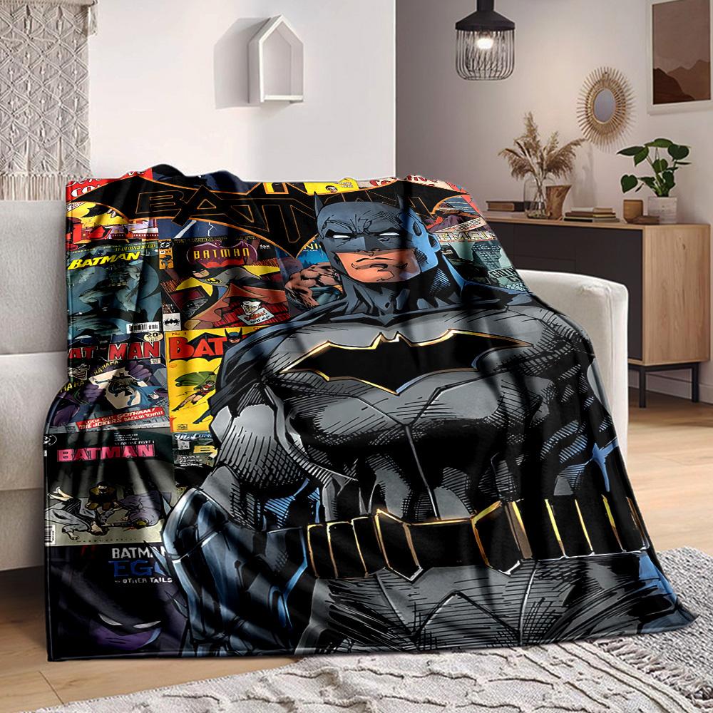 1pc Batman Comics Flannel Throw Blanket Lightweight Soft Warm All Season Blanket for Sofa, Bed, Travel,L1028085