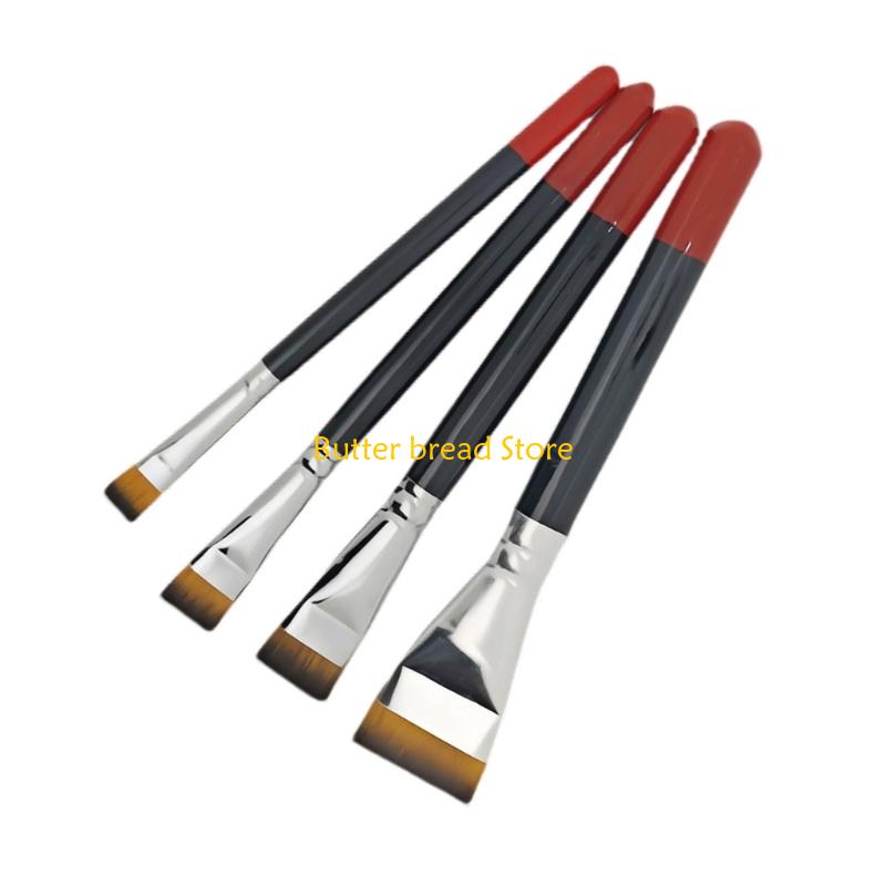 W89C Pack of 4 Premium Nylon Art Brushes Smooth Mark  Painting Tools Ergonomic Grip