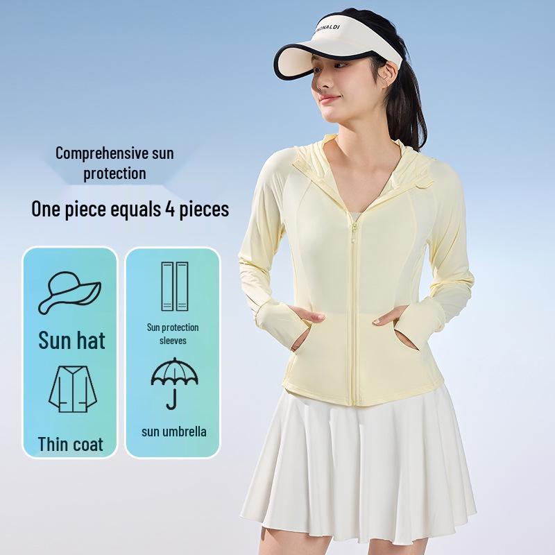 2026 Lightweight Anti-UV Quick-Dry Sun Protection Ice Silk Jacket Large (L) светло-желтого