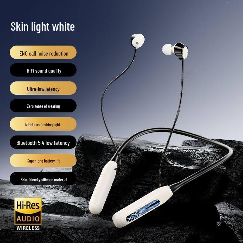 i58 Bluetooth Neckband Headphones: Wireless In-Ear with Large Battery Display, Ideal for Sports, Universal Compatibility with Smartphones