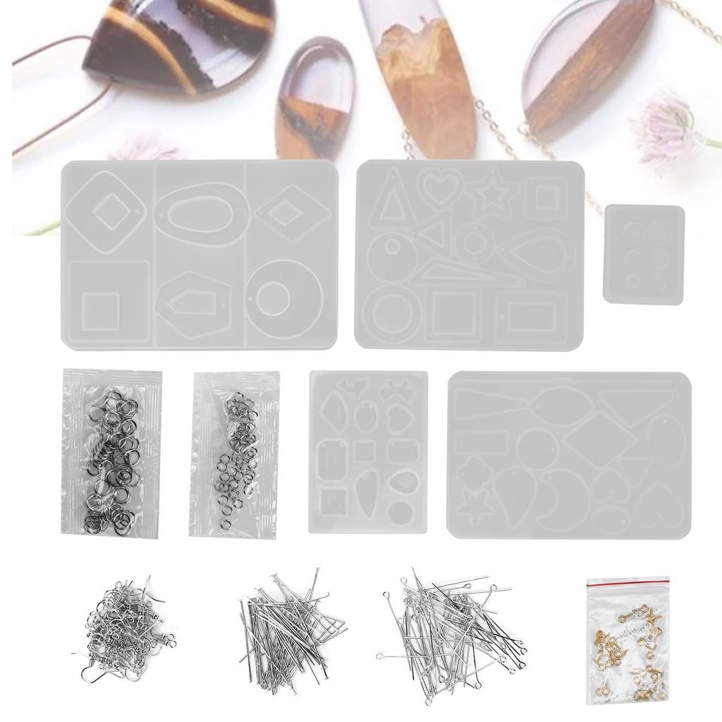 Jewelry Silicone Casting Molds Sets DIY Jewelry Pendant Making Tools Kits Supplies