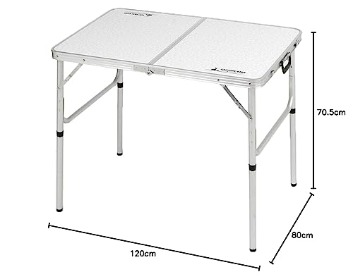 Captain Stag Laforet UC-511 Outdoor Table, Aluminum, Two-Way Table with Adjuster, Small, 90 X 60 Cm