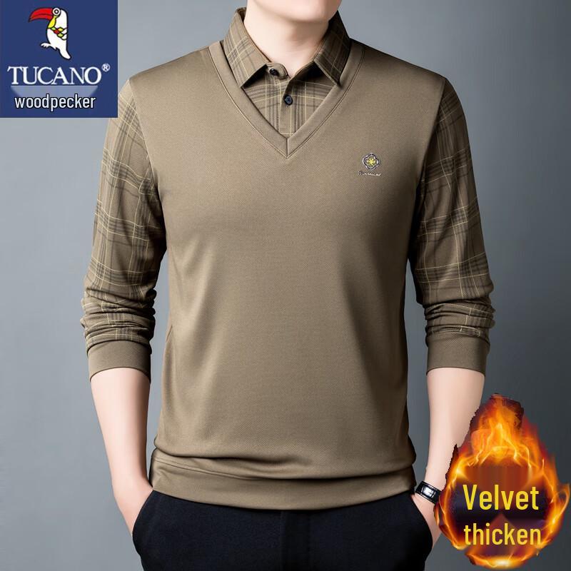 

TUCANO Men s Fleece-Lined Faux Layer Long Sleeve T-Shirt XXL