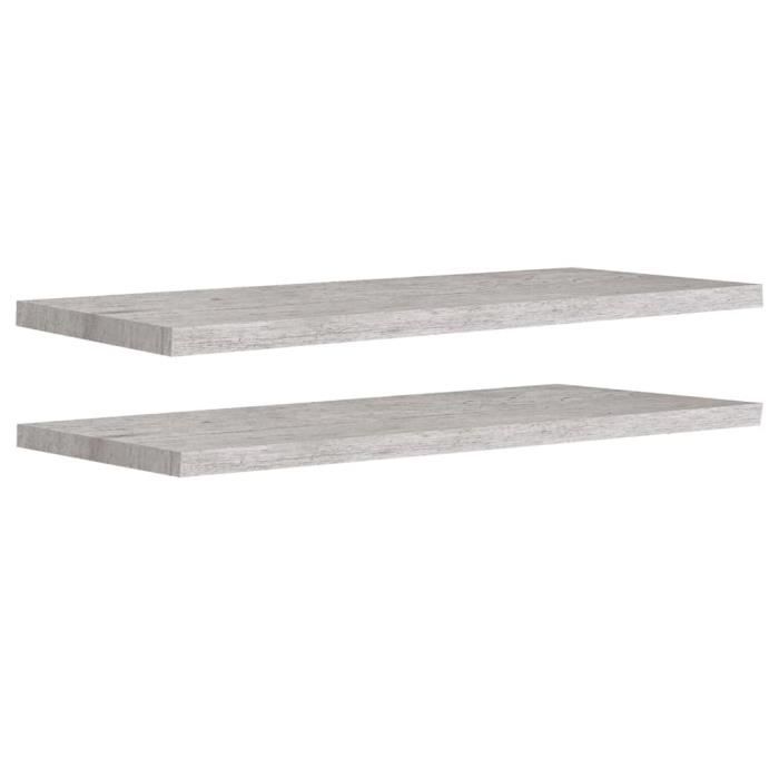 VidaXL Étagères murales flottantes 2 pcs Gris béton 90x23,5x3,8cm MDF