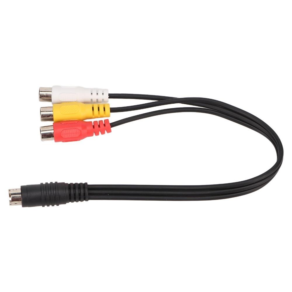 Double Shielding S Video Flexible Red Yellow White 4 Pin Male to 3RCA Female Cable Plug and Play 1.0ft Extension Cord DVD Player